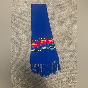 Little Boy 100% Acrylic Blue Red Fire Truck Scarf Winter Scarf